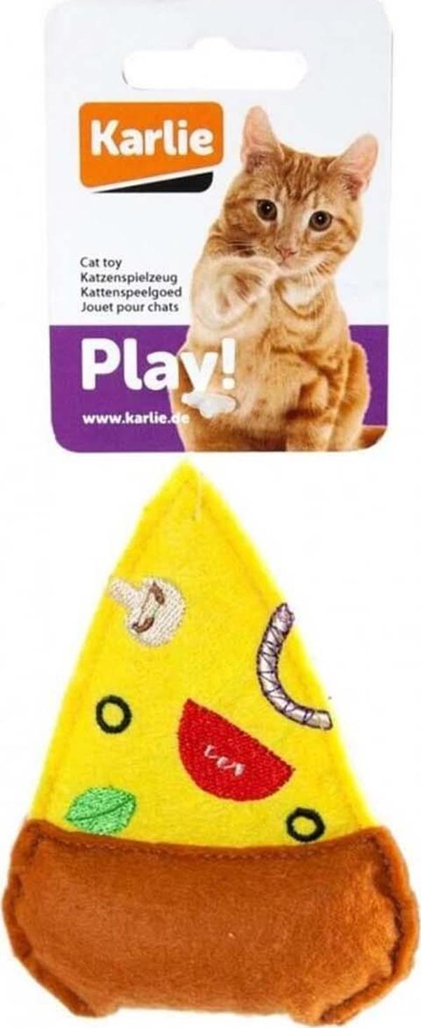 Karlie Peluş Kedi Oyuncağı Pizza 10.5 Cm Sari - Image 1