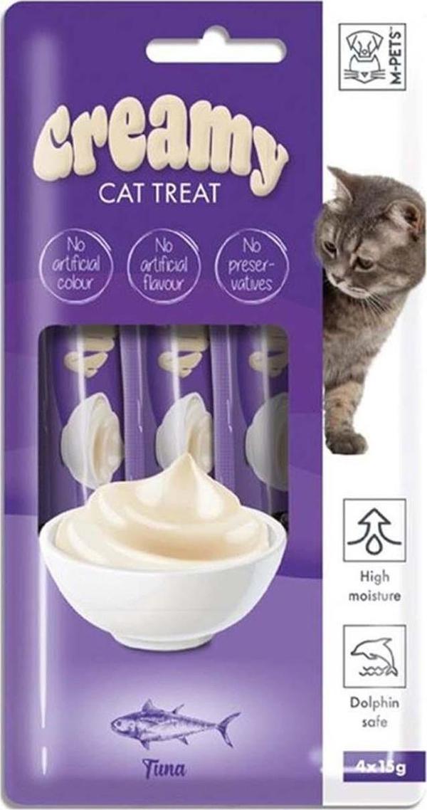 M-Pets Creamy Ton Balıklı Kedi Ödülü 4x15 Gr - Image 1