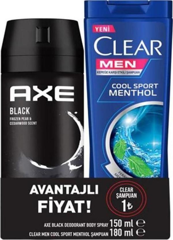 Axe Black Deodorant 150ML + Clear Sampuan 180ML - Image 1