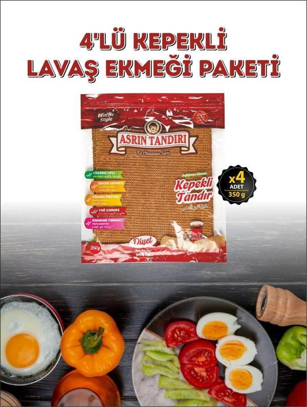 Asrın Tandırı 40 Adet Lavaş 4 Paket Ekşi Mayalı Kepek Lavaş Ekmeği ( Diyabetik Ekmek ) ( 1 Paket 350  gr ) 4 x 350  gr - Image 1