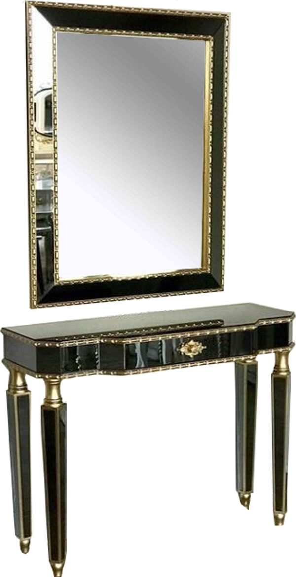 Dresuar 17338 HAYAL Çekm Geniş tabla Gold Cam Ayna Kaplama ayak nakış ayna Elyapı - Image 1