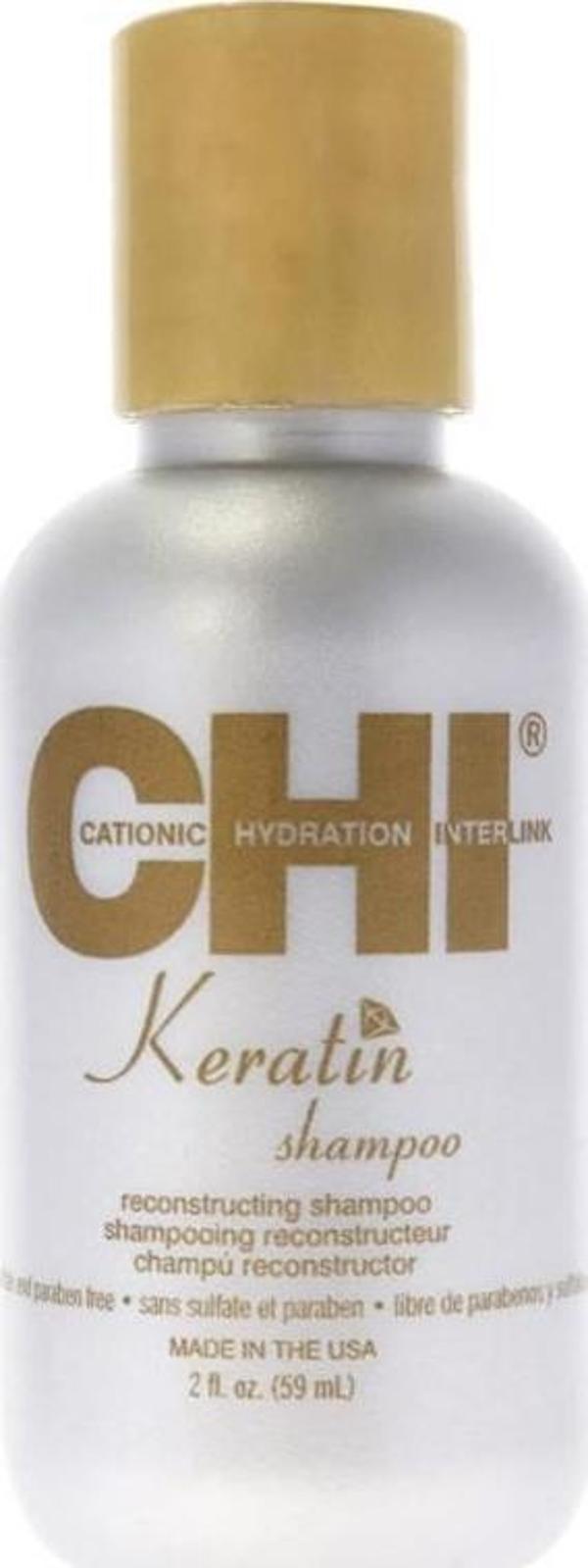 Chi Keratin Yıpranmış Zayıf Saçlar için Onarıcı Sülfatsız Şampuan 59ML - Image 1