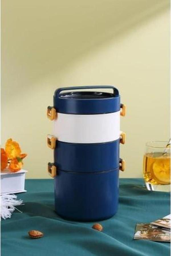 Backpacker Paslanmaz Çelik Yemek Kutusu Mavi 1800 ml - Image 1