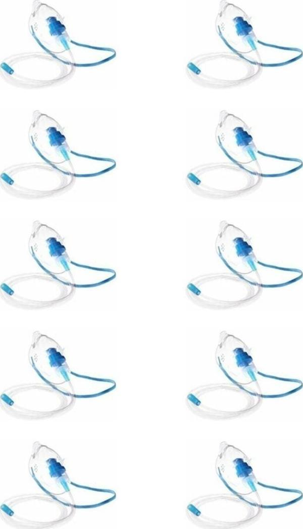 Alpha Hazneli Yetişkin Oksijen Maskesi Nebulizatör Maskesi 10 Adet - Image 1