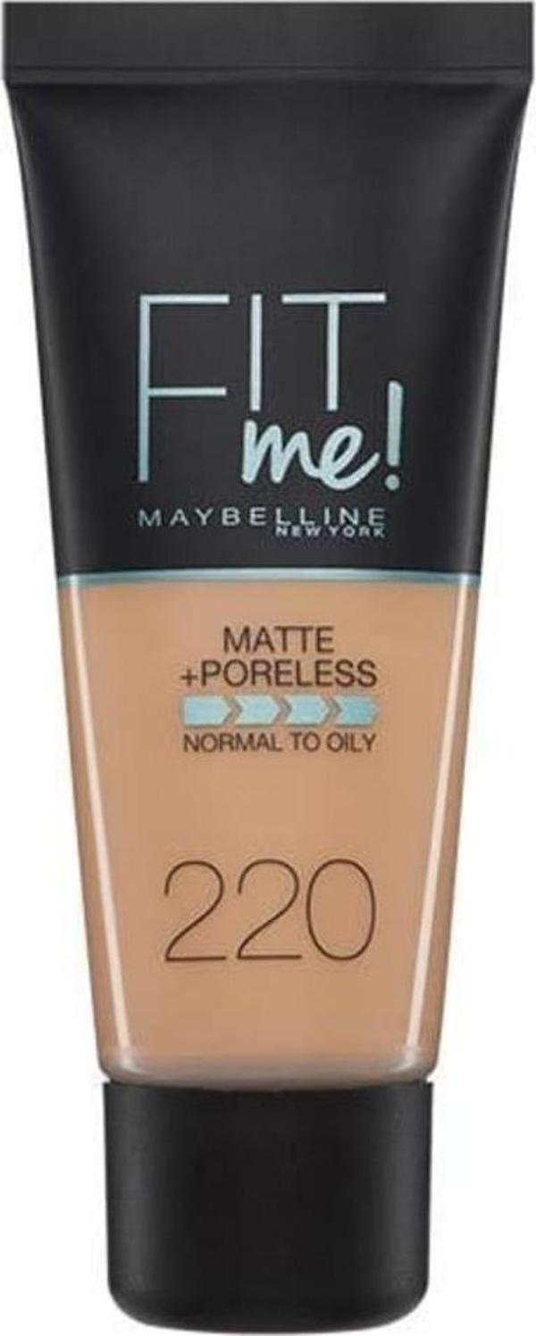 Maybelline New York Fit Me Matte+Poreless Fondöten - 220 Natural Beige - Image 1
