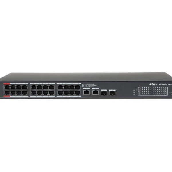 DAHUA PFS3228-24GT-360, 24 Port, GigaBit, 24 Port PoE, 360W, +2 Port Combo SFP, +2 Port GigaBit Uplink, Rack Mount Switc - Image 1