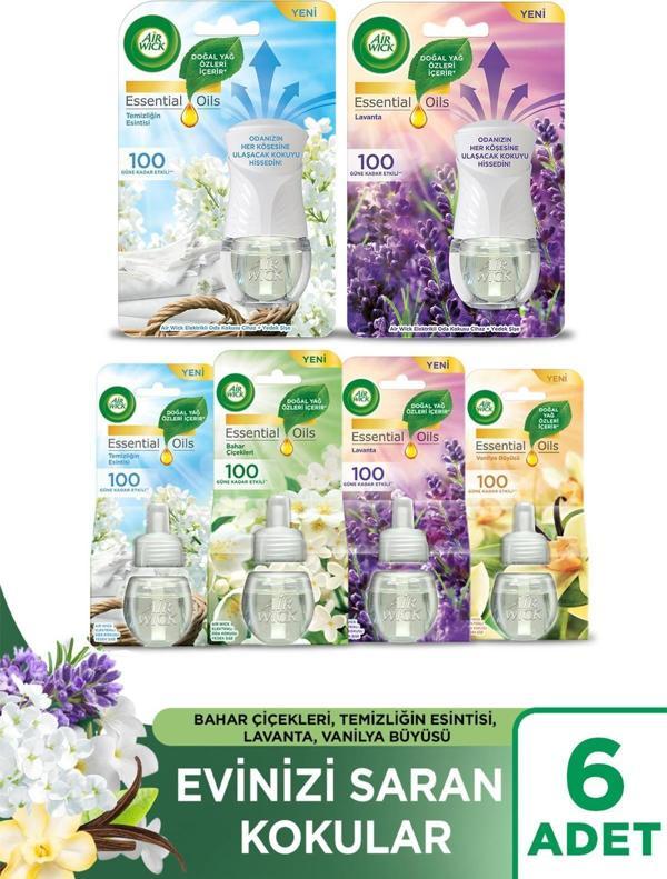 Air Wick Elektrikli Oda Kokusu Set ( 1 KIT Temizliğin Esintisi +1 KIT Lavanta + 4 Çeşit Yedek) - Image 1