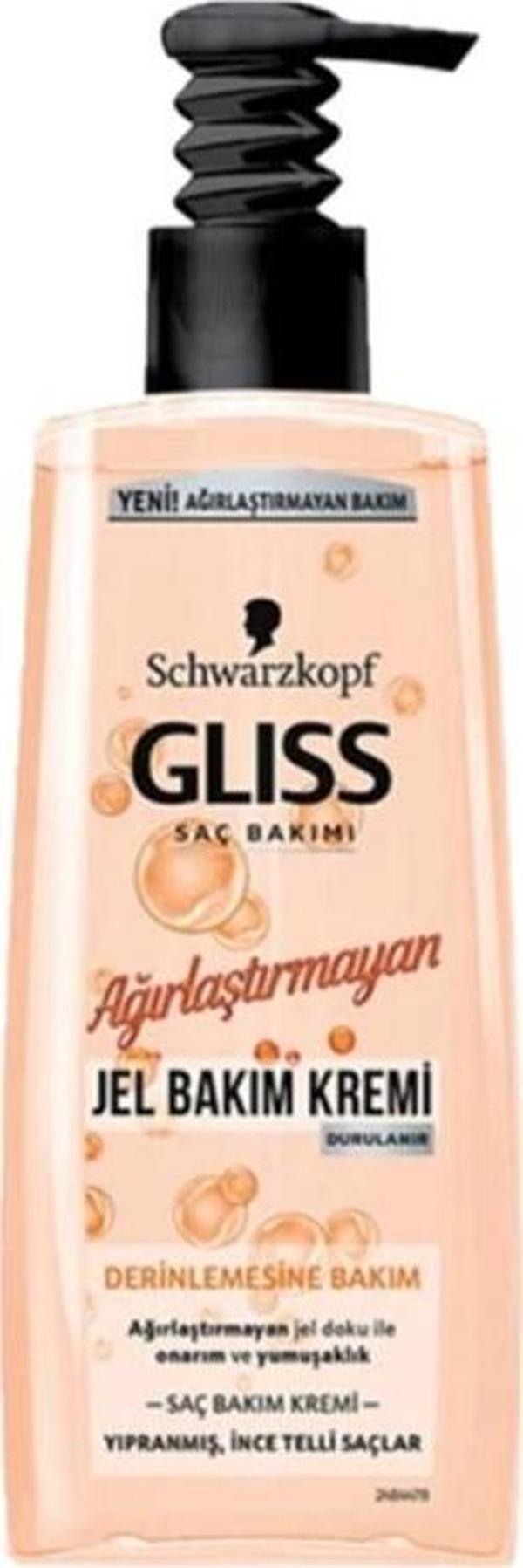 Schwarzkopf Gliss Ağırlaştırmayan Jel Saç Bakım Kremi Derinlemesine Bakım 200 Ml - Image 1