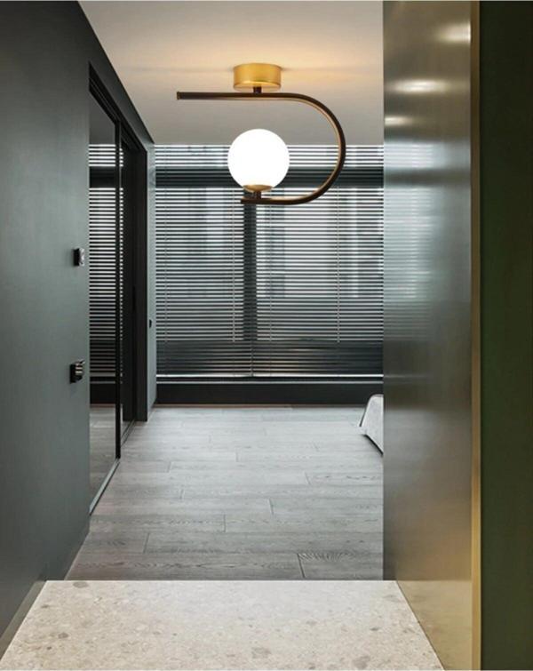 Lambadar Alin Model Modern Metal Tekli Plafonyer Gold Avize - Image 1