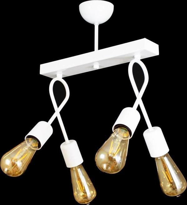 Lambadar Dörtlü Beyaz Çapraz Fiyonk Model Avize - Image 1