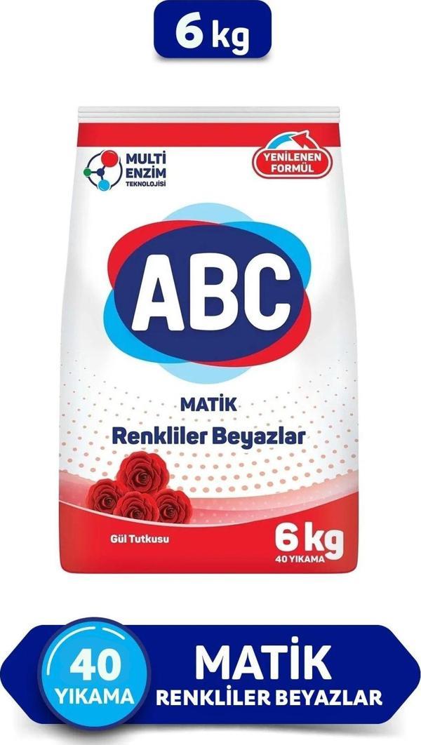 Abc Matik Gül Tutkusu 40 Yıkama Toz Çamaşır Deterjanı (1 X 6 KG) - Image 1