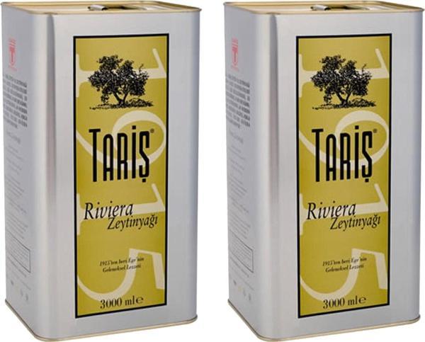 Tariş Riviera Zeytinyağı Teneke 3 lt 2 Adet - Image 1