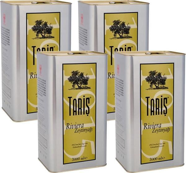 Tariş Riviera Zeytinyağı Teneke 3 lt 4 Adet - Image 1