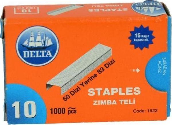 Delta Staples Zımba Teli Gri No-10 1 Kutu 1000 Adet Kod-1622 - Image 1