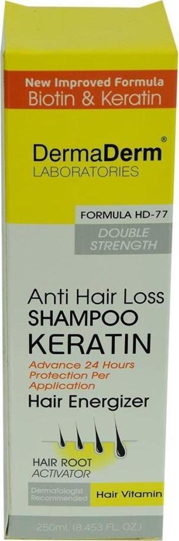 Dermaderm Anti Hair Loss HD-77 Biotinli Keratinli Şampuanı 250ML - Image 1