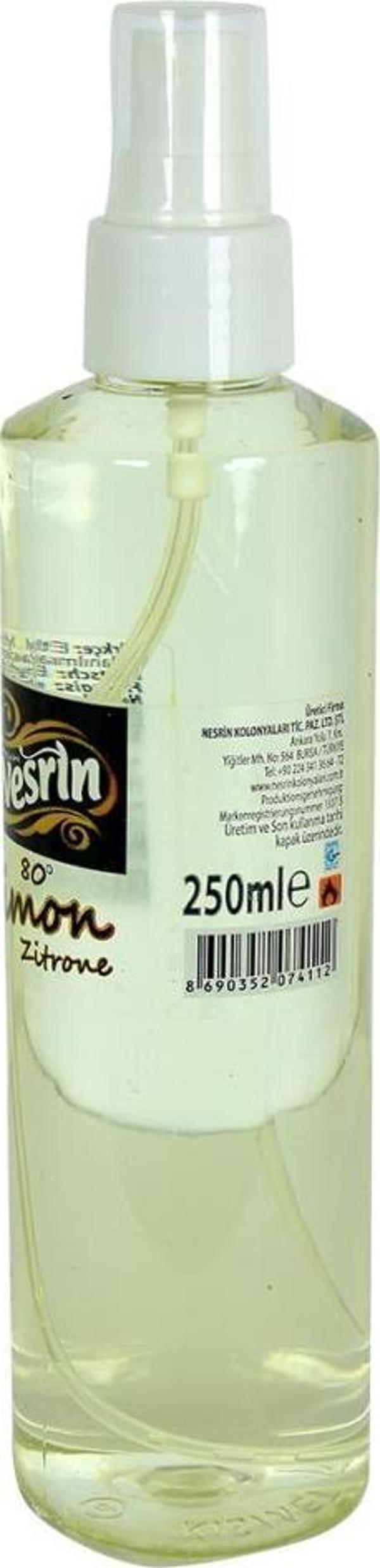 Nesrin Limon Kolonyası Zitrone 80 Derece Pet Şişe Sprey 250 ML - Image 1