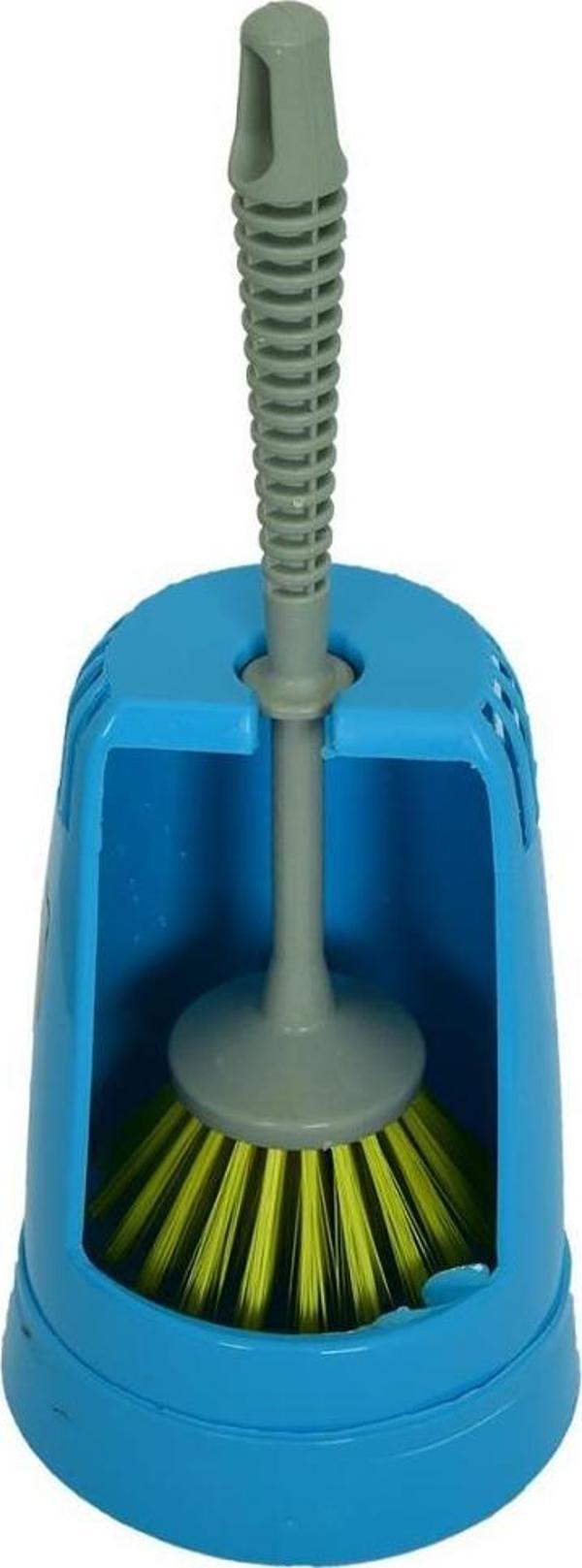 Zambak Plastik Muhafazalı Wc Tuvalet Klozet Fırça Takımı Karışık Renk ZP-136 - Image 1