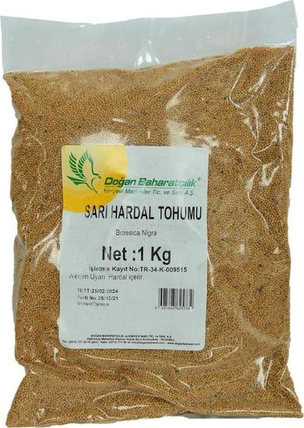 Doğan Baharatçılık Sarı Hardal Tohumu Tane Kiloluk Boy 1  kg  - Image 1