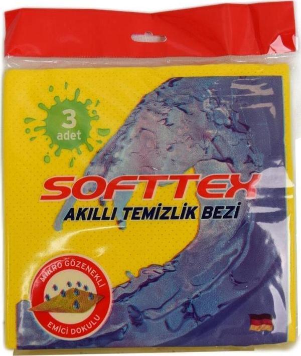 Softtex Akıllı Temizlik Bezi Mikro Gözenekli Emici Dokulu 3 Adet - Image 1