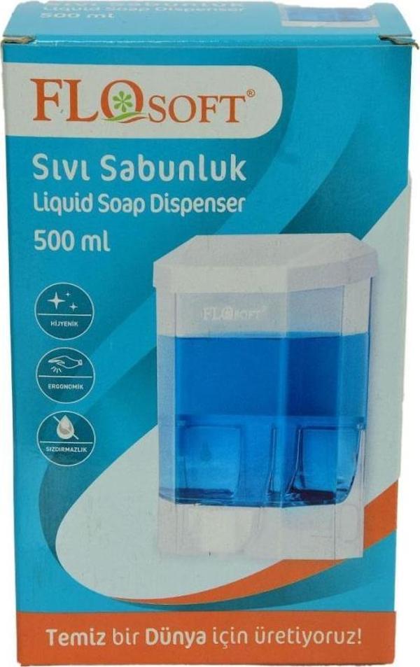 FloSoft Sıvı Sabunluk ve Şampuan Makinesı Şeffaf Renk 500 ML Hacimli - Image 1