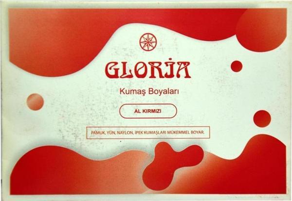 Gloria Al Kırmızı Renkli Pamuk Yün Naylon İpek Kumaş Boyası 10Gr - Image 1