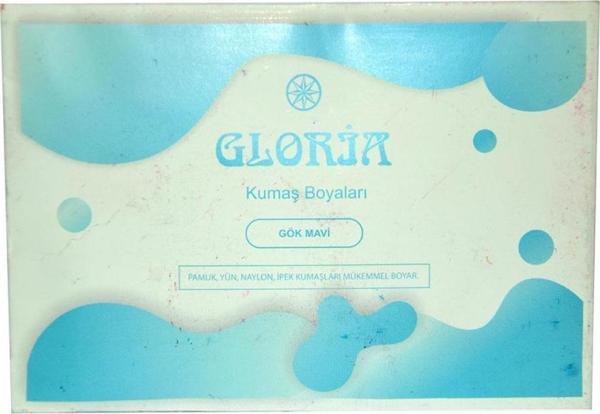Gloria Gök Mavisi Renk Pamuk Yün Naylon İpek Kumaş Boyası 10 GR - Image 1