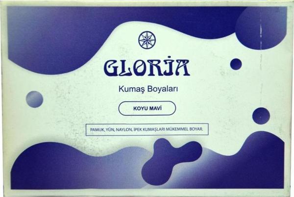 Gloria Koyu Mavi Renk Pamuk Yün Naylon İpek Kumaş Boyası 10Gr - Image 1