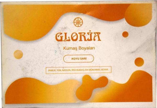 Gloria Koyu Sarı Renk Pamuk Yün Naylon İpek Kumaş Boyası 10 GR - Image 1