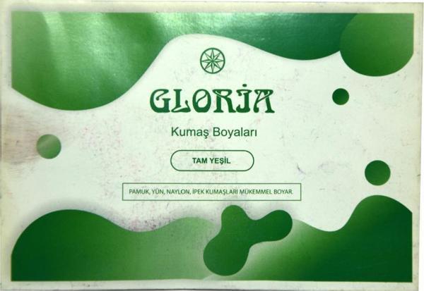 Gloria Tam Yeşil Renkli Pamuk Yün Naylon İpek Kumaş Boyası 10Gr - Image 1
