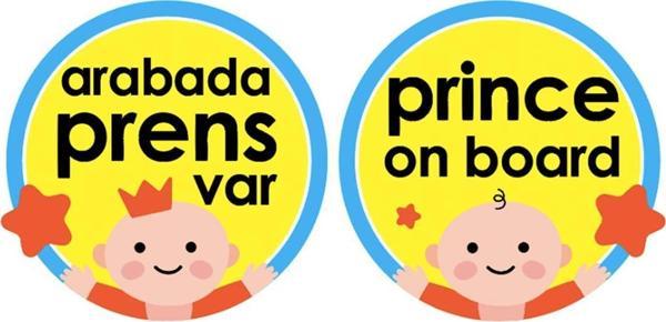 BABYJEM ARABA CAM YAZISI ARABADA PRENS VAR MAVİ - Image 1