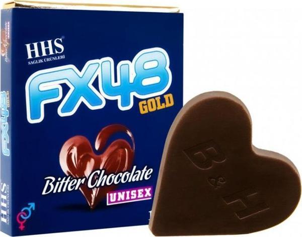 HHS FX48 Gold Bitter Chocolate Unisex FX48 Bay Bayan Çikolata 18GR  - Image 1