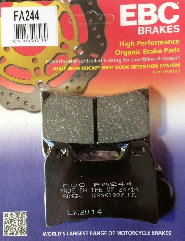 Ebc Fa244 2008-2009 MV Agusta Brutale 989 R Uyumlu Ön Fren Balatası Organik Balata - Image 1