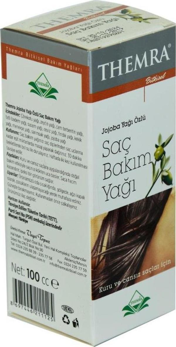 Themra Jojoba Yağlı Kuru ve Cansız Saçlar İçin Bakım Yağı 100cc - Image 1