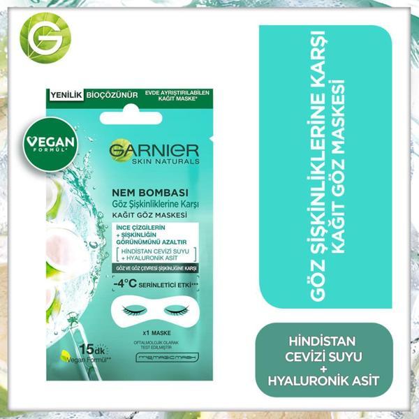 Garnier Nem Bombası Göz Şişkinliğine Karşı Kağıt Göz Maskesi - Image 1