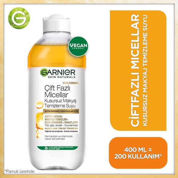 Garnier Çift Fazlı Micellar Kusursuz Temizleme Suyu 400 ml - Image 1