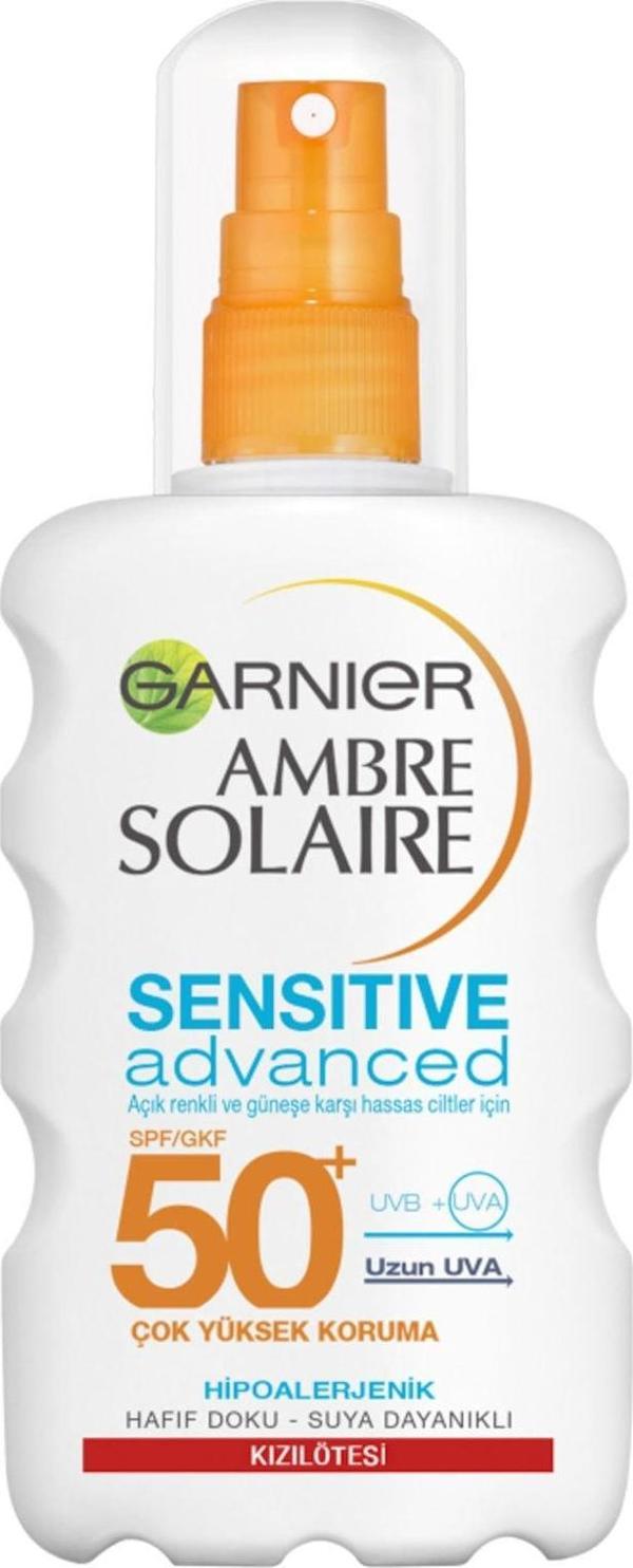Garnier Ambre Solaire Sensitive Advanced Hipoalerjenik Güneş Koruyucu Sprey Spf50+ 200ml - Image 1