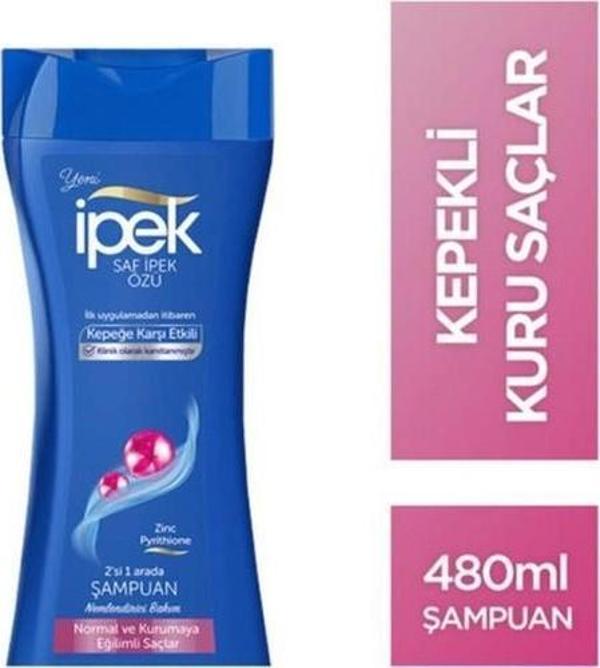 İpek 2si1 Arada Şampuan Normal Ve Kurumaya Eğilimli Saçlar 480ML - Image 1