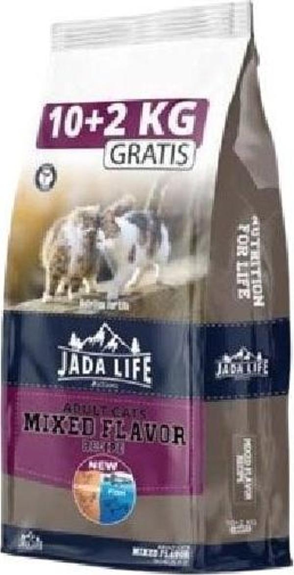 Jada Life Tavuk ve Balıklı Yetişkin Kedi Maması 10 Kg + 2 Kg - Image 1