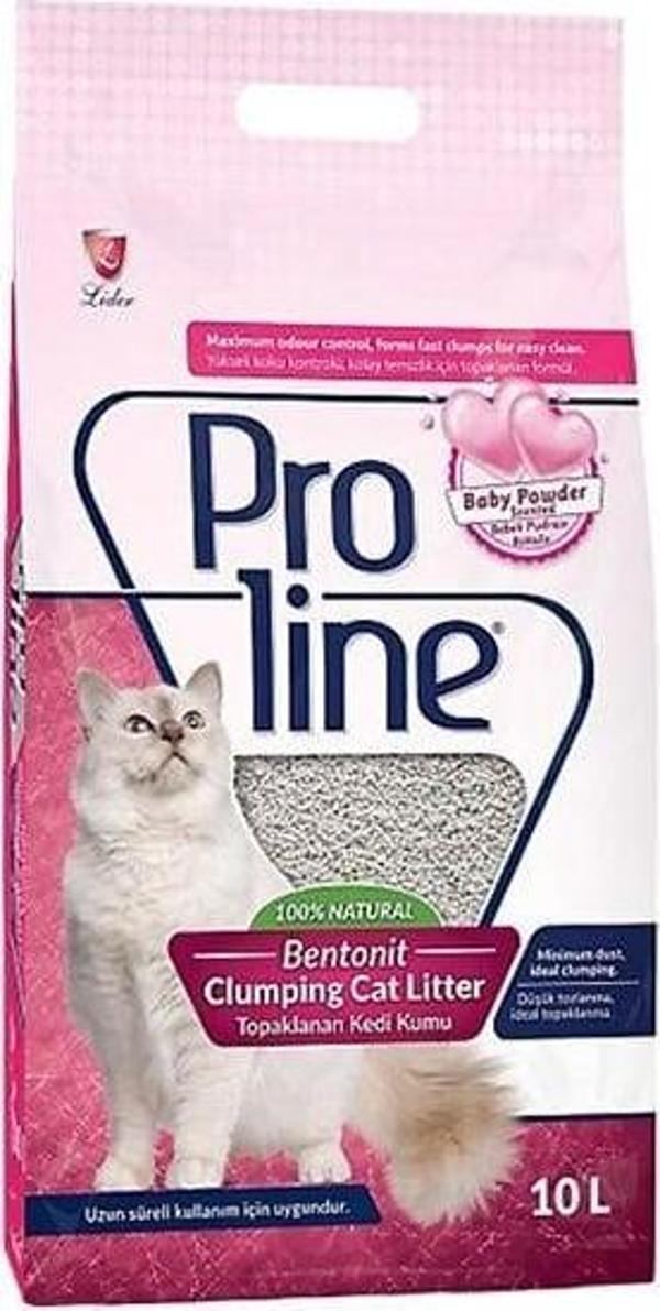 Proline Bebek Pudralı Topaklanan Bentonit Kedi Kumu Kalın 10 lt - Image 1