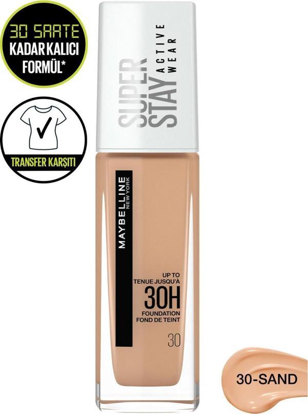 Maybelline New York Superstay Active Wear Fondöten - 30 Sand - Image 1
