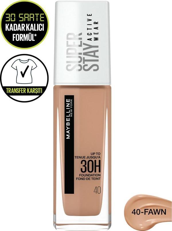 Maybelline New York Superstay Active Wear Fondöten - 40 Fawn - Image 1