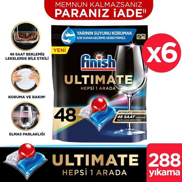 Finish Ultimate 288 Kapsül Bulaşık Makinesi Deterjanı Tableti (6 x 48 Kapsül) - Image 1