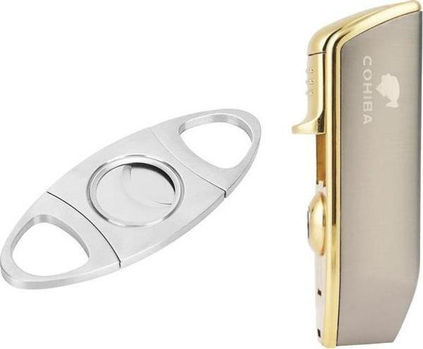 Cohiba Gunmetal Üç Torch Pürmüz Çakmak Ve Metal Kesici Set - Image 1