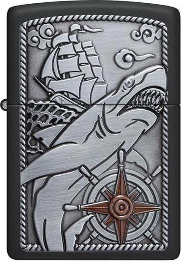 Zippo Çakmak 48120 Shark Ship Emblem - Image 1