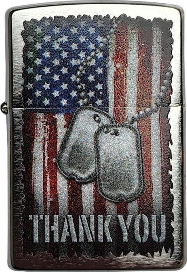Zippo Çakmak 56161 American Flag Thank You Design - Image 1