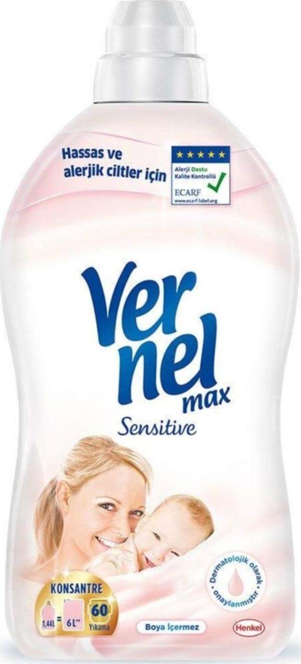 Max Konsantre Çamaşır Yumuşatıcısı 1440 ml (60 YIKAMA) Sensitive - Image 1