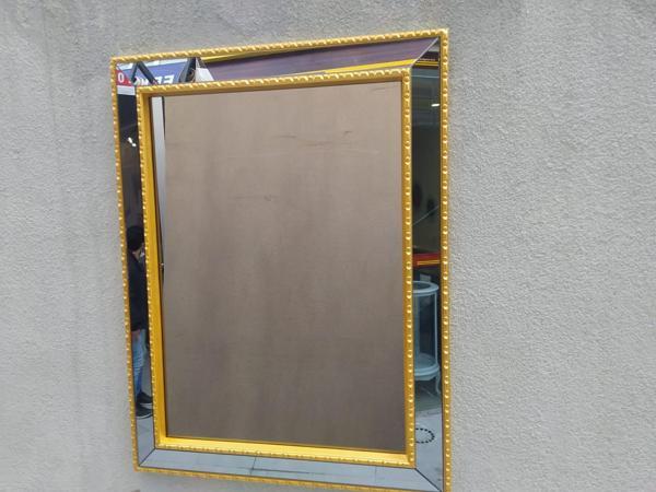 AYNA-Dresuar 18198 HAYAL MODEL Parlak Gold Renk  Kayın torna Kutu sevk El Yapım - Image 1