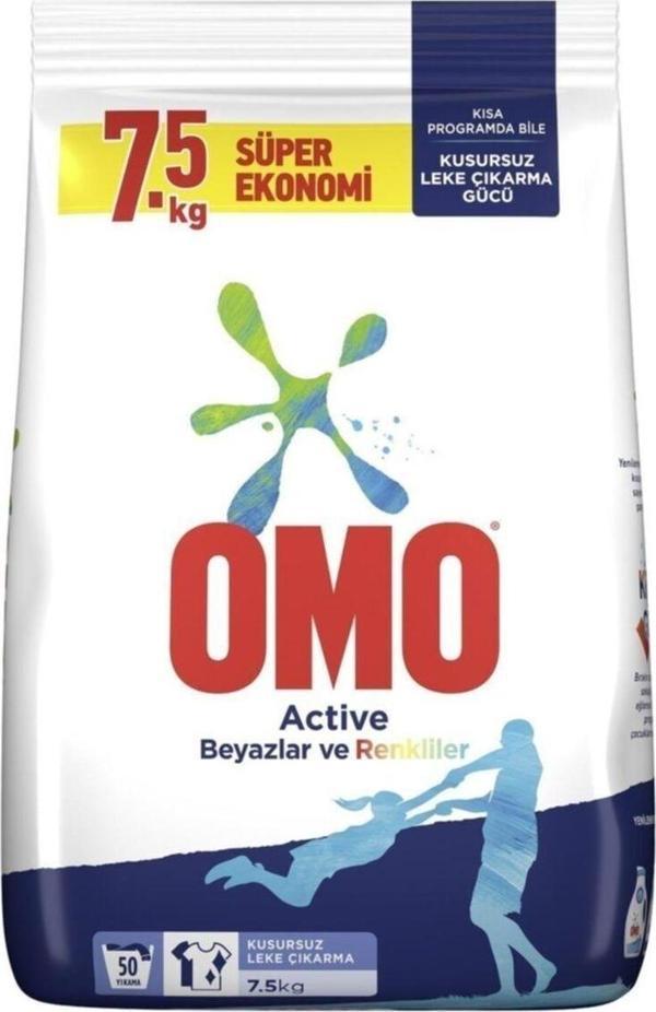 Active Renkliler & Beyazlar Toz Çamaşır Deterjanı 7.5KG - Image 1