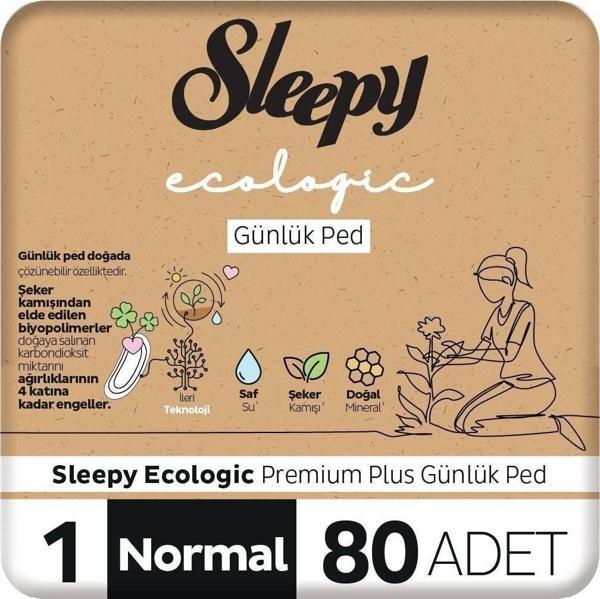 Ecologic premium Plus Günlük Ped Normal 80 Adet Ped - Image 1