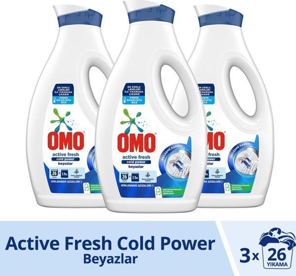 Sıvı Çamaşır Deterjanı Active Fresh Cold Power Beyazlar 1690 ml X3 - Image 1
